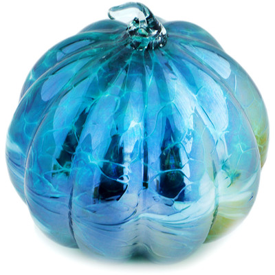 Glass Pumpkin Figurine 8&quot; Silver