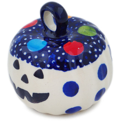 Polish Pottery Pumpkin Ornament 2&quot; Lights In The Sky