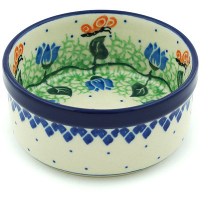 Polish Pottery Ramekin Bowl Butterfly Field