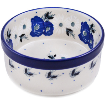 Polish Pottery Ramekin Bowl Daisy Crown