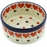 Polish Pottery Ramekin Bowl Red Hearts Delight