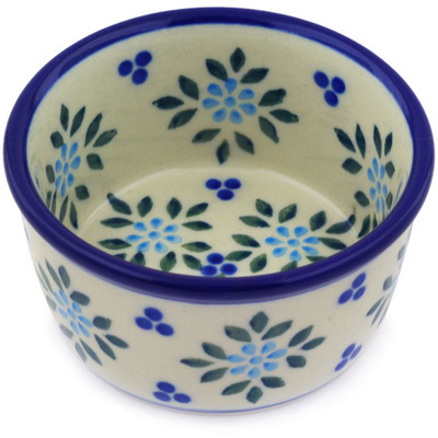 Polish Pottery Ramekin Bowl Small Aster Dots