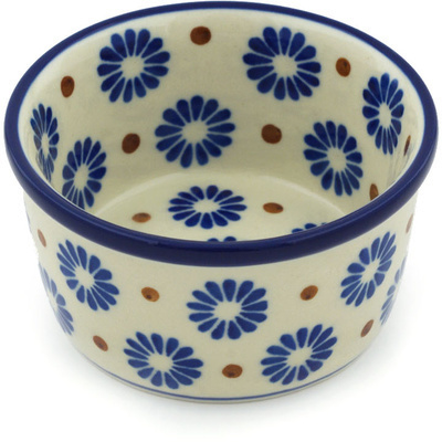 Polish Pottery Ramekin Bowl Small Aster Polka Dot