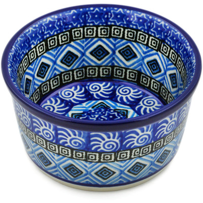 Polish Pottery Ramekin Bowl Small Aztec Sky