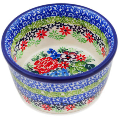 Polish Pottery Ramekin Bowl Small Basket Of Beauty UNIKAT