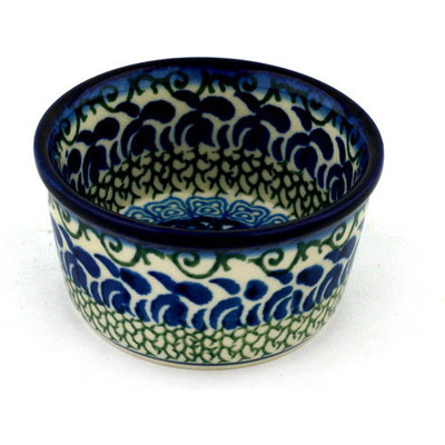 Polish Pottery Ramekin Bowl Small Blue Passion