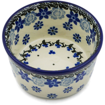 Polish Pottery Ramekin Bowl Small Daisy Blues