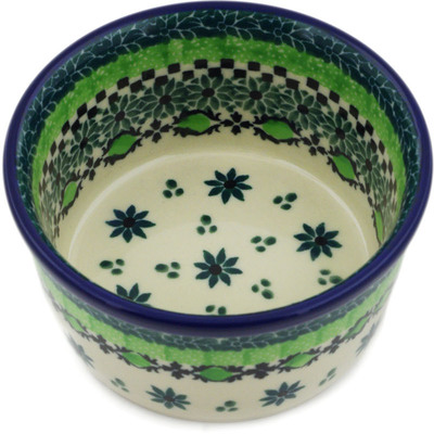 Polish Pottery Ramekin Bowl Small Dotted Efflorescence