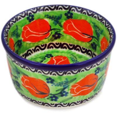 Polish Pottery Ramekin Bowl Small Easter Rose UNIKAT