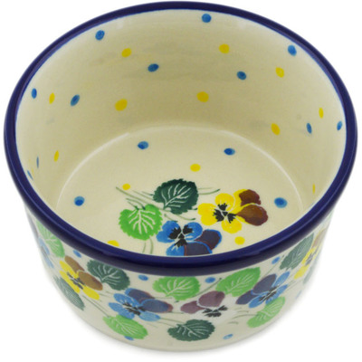 Polish Pottery Ramekin Bowl Small Flourishing Petals