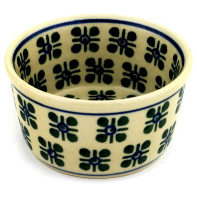Polish Pottery Ramekin Bowl Small Four Square Dots