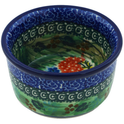 Polish Pottery Ramekin Bowl Small Garden Delight UNIKAT