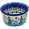 Polish Pottery Ramekin Bowl Small Glowing Christmas Trees UNIKAT