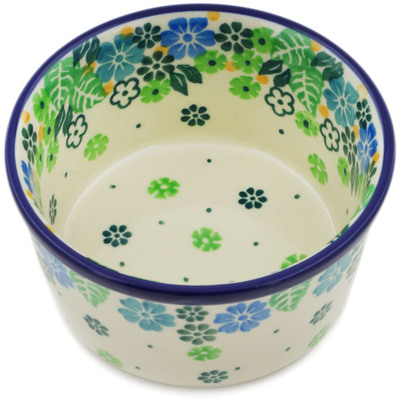Polish Pottery Ramekin Bowl Small Good Luck Wildflowers