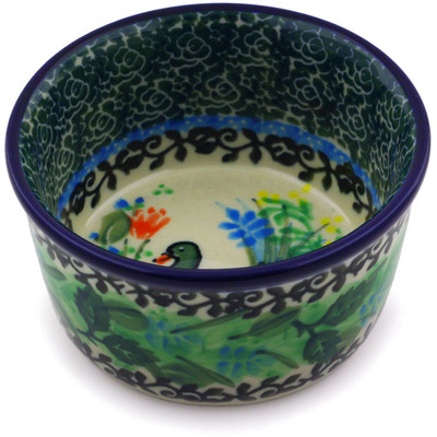 Polish Pottery Ramekin Bowl Small Mallard Meadow UNIKAT