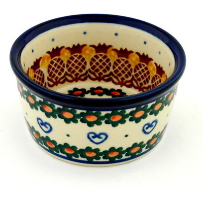 Polish Pottery Ramekin Bowl Small Pineapple Paradise
