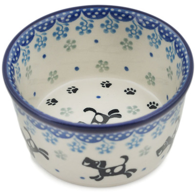 Polish Pottery Ramekin Bowl Small Playing Pups