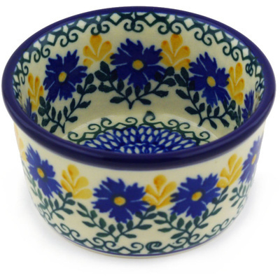 Polish Pottery Ramekin Bowl Small Royal Daisy