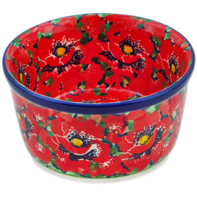 Polish Pottery Ramekin Bowl Small Savvy Scarlet UNIKAT
