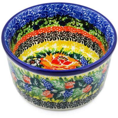 Polish Pottery Ramekin Bowl Small Splendid Morning Glow UNIKAT