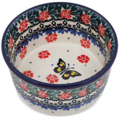 Polish Pottery Ramekin Bowl Small Spring Butterfly