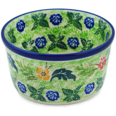 Polish Pottery Ramekin Bowl Small Springing Into Life UNIKAT