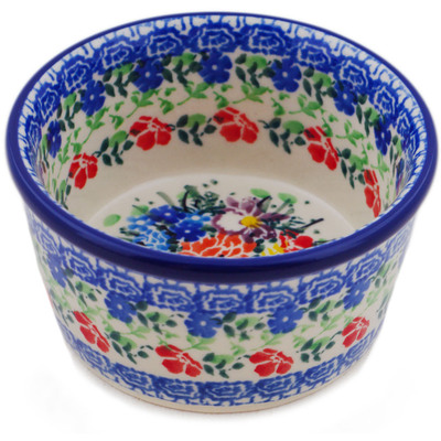 Polish Pottery Ramekin Bowl Small Unique Garden UNIKAT