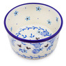 Polish Pottery Ramekin Bowl Small White Pansy