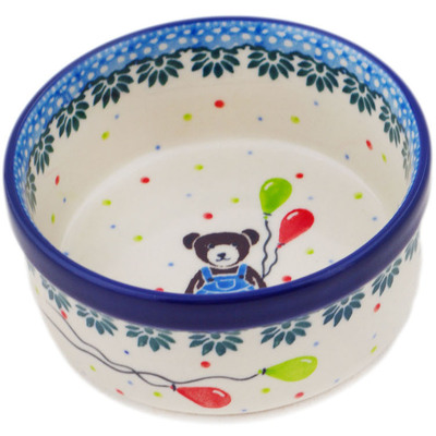 Polish Pottery Ramekin Bowl Teddy Bear UNIKAT