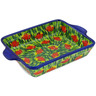 Polish Pottery Rectangular Baker 0&quot; Poppy Fever UNIKAT