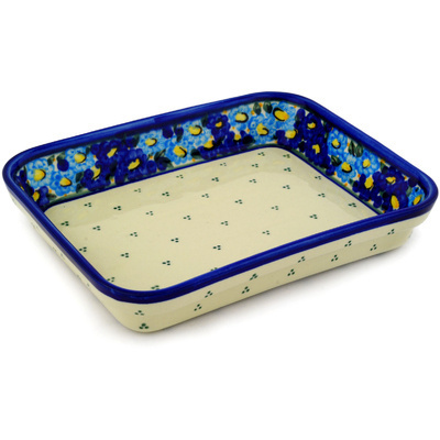Polish Pottery Rectangular Baker 10" Aura