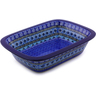 Polish Pottery Rectangular Baker 10" Aztec Sky