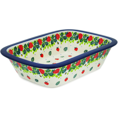 Polish Pottery Rectangular Baker 10" Berry Burst