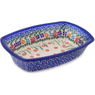 Polish Pottery Rectangular Baker 10" Blissful Daisy