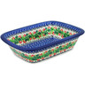 Polish Pottery Rectangular Baker 10&quot; Blooming Rowan