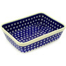 Polish Pottery Rectangular Baker 10&quot; Blue Eyes