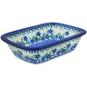 Polish Pottery Rectangular Baker 10&quot; Blue Joy