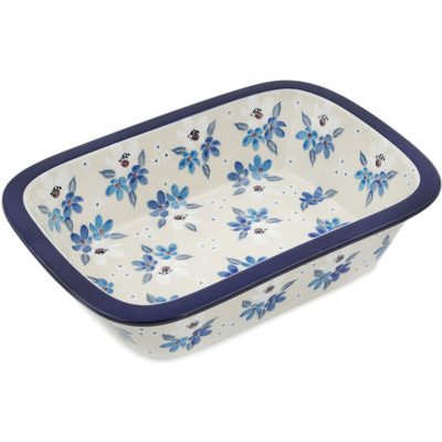 Polish Pottery Rectangular Baker 10&quot; Bunches Of Beauty UNIKAT