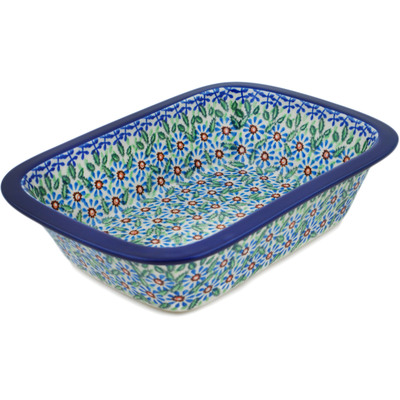 Polish Pottery Rectangular Baker 10&quot; Cactus UNIKAT