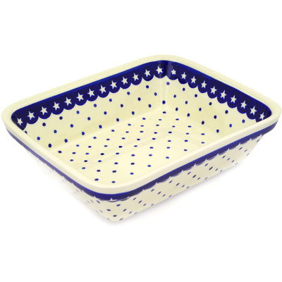 Polish Pottery Rectangular Baker 10" Celestial Dreams