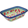 Polish Pottery Rectangular Baker 10&quot; Cherry Sweet