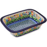 Polish Pottery Rectangular Baker 10&quot; Colors Of The Wind UNIKAT