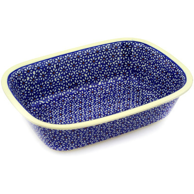 Polish Pottery Rectangular Baker 10" Daisy Dreams