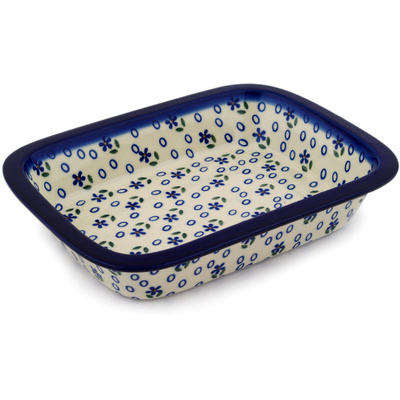 Polish Pottery Rectangular Baker 10" Daisy Sprinkles