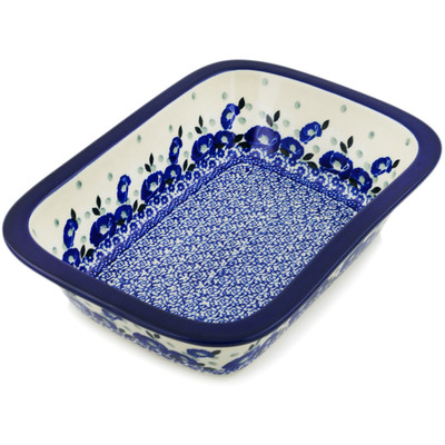Polish Pottery Rectangular Baker 10" Eternal Winter