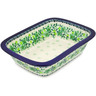 Polish Pottery Rectangular Baker 10" Evergreen Wreath