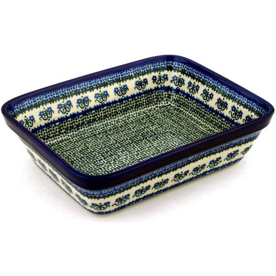 Polish Pottery Rectangular Baker 10&quot; Fanciful Daisy