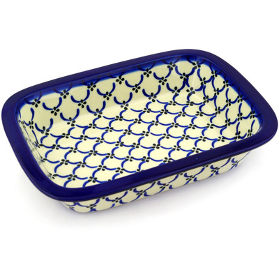 Polish Pottery Rectangular Baker 10" Garden Lattice