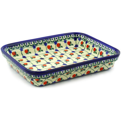 Polish Pottery Rectangular Baker 10&quot;