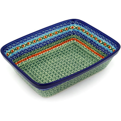 Polish Pottery Rectangular Baker 10&quot;